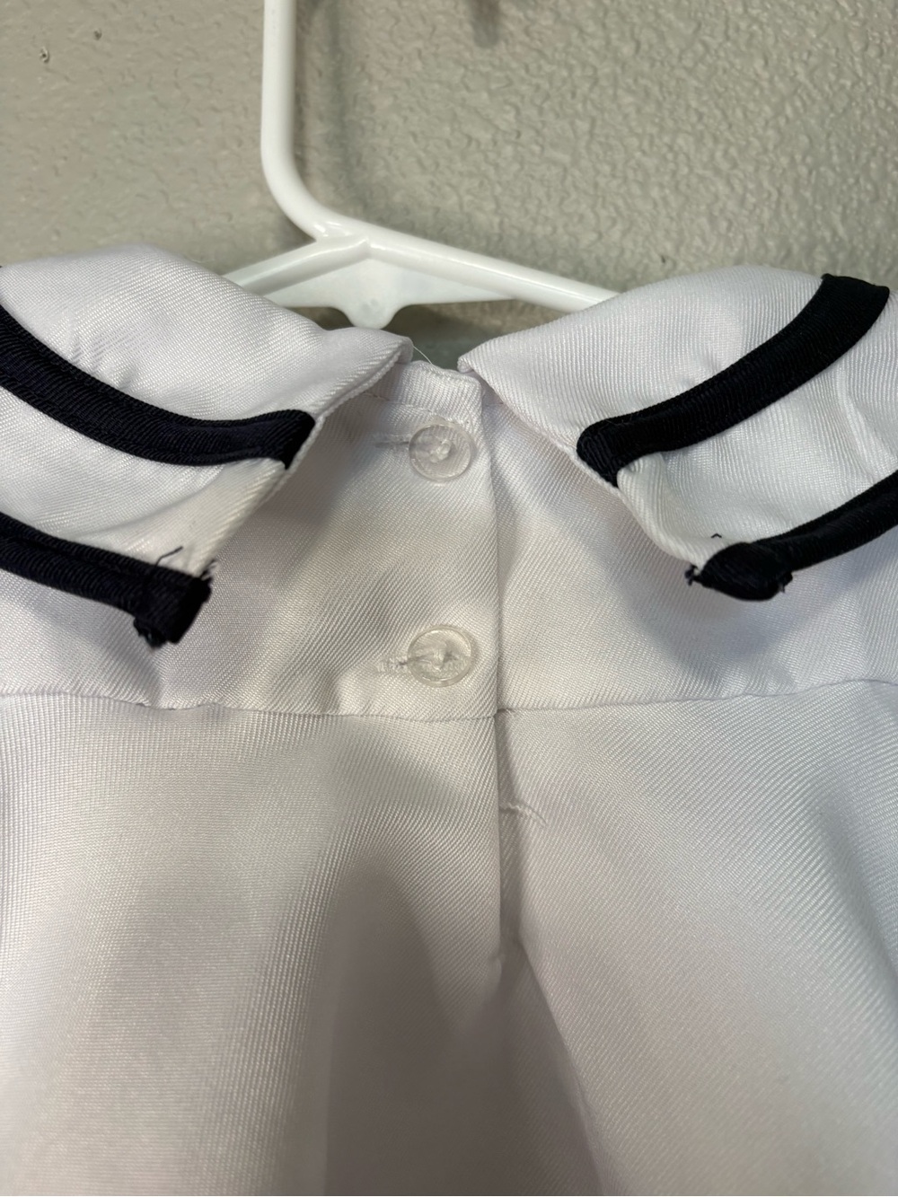 Infant Nautical Sailor Dress White & Navy Bow Pleated A-Line 3–6 Months EUC - Picture 4 of 6